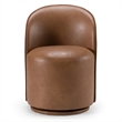 Correa - Modern Brown Vegan Leather Swivel Dining Chair