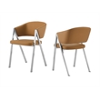 Marcus - Modern Camel Vegan Leather Dining Chair (Set of 2)