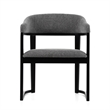 Maury - Modern Grey Fabric + Black Dining Chair