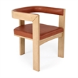 Oshana - Modern Rust Leatherette + White Oak Dining Chair