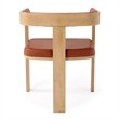 Oshana - Modern Rust Leatherette + White Oak Dining Chair