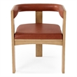 Oshana - Modern Rust Leatherette + White Oak Dining Chair