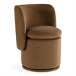 Norris - Modern Brown Fabric Swivel Dining Chair