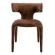 Saehee - Modern Camel Velvet Fabric Dining Chair