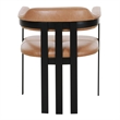Hazen - Modern Camel Leather + Black Iron Dining Chair