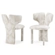 Masuda - Modern Beige Pattern Fabric Dining Chair (Set of 2)