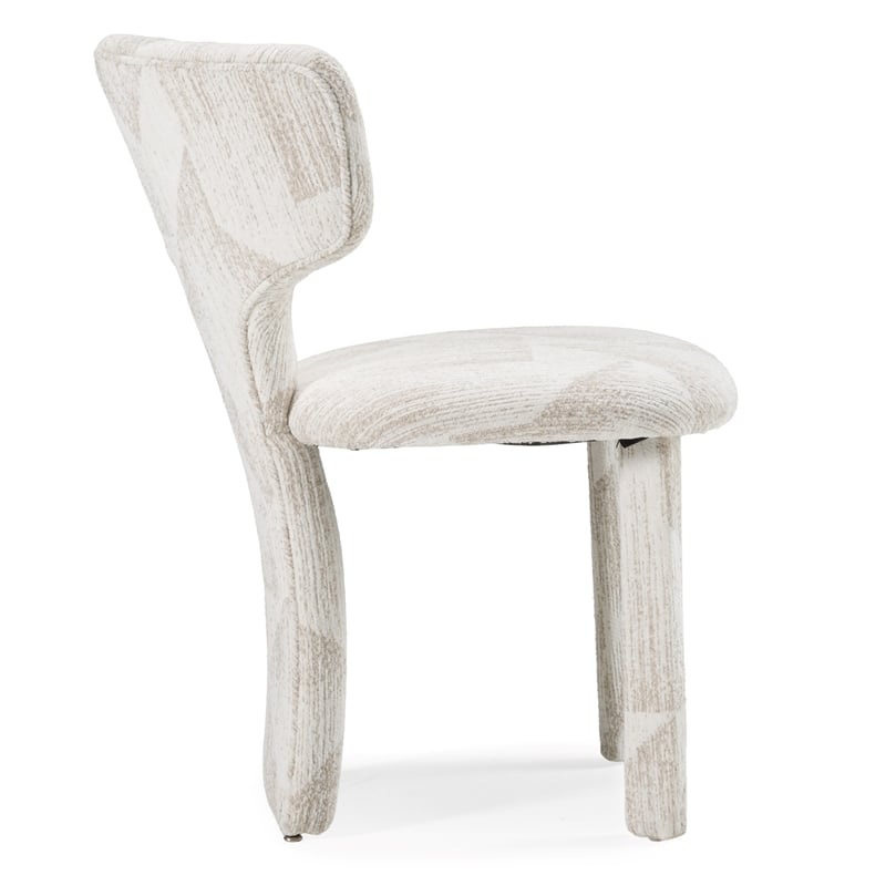 Masuda - Modern Beige Pattern Fabric Dining Chair (Set of 2)