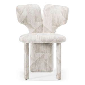 Masuda - Modern Beige Pattern Fabric Dining Chair (Set of 2)