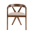 Weiss - Mid-Century Modern Light Brown Fabric + Walnut Dining Chair