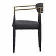 Buchtel - Mid-Century Modern Dark Grey + Gold Arm + Black Dining Chair