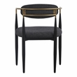Buchtel - Mid-Century Modern Dark Grey + Gold Arm + Black Dining Chair