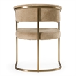 Sebastian - Modern Brown Fabric + Antique Brass Dining Chair
