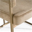 Sebastian - Modern Brown Fabric + Antique Brass Dining Chair