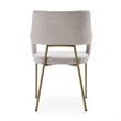 Childers - Modern Grey Fabric + Antique Brass Dining Chair