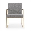 Suzanne - Modern Grey Fabric + Antique Brass Dining Chair