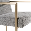 Suzanne - Modern Grey Fabric + Antique Brass Dining Chair