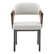 Jensen - Modern Light Grey Fabric + Camel Vegan Leather Dining Chair