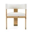 Letha - Modern Cream Fabric + Burl Dining Chair