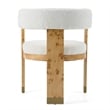 Letha - Modern Cream Fabric + Burl Dining Chair