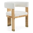 Letha - Modern Cream Fabric + Burl Dining Chair