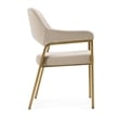 George - Modern Beige Fabric + Antique Brass Dining Chair
