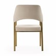 George - Modern Beige Fabric + Antique Brass Dining Chair