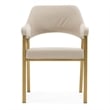 George - Modern Beige Fabric + Antique Brass Dining Chair