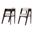 Vegas - Modern Cream Fabric + Walnut Oak Dining Chair (Set of 2)