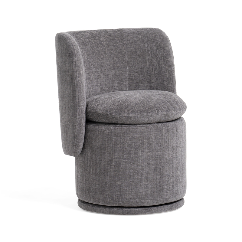 Norris - Modern Dark Gray Fabric Swivel Dining Chair