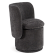 Norris - Modern Dark Gray Fabric Swivel Dining Chair