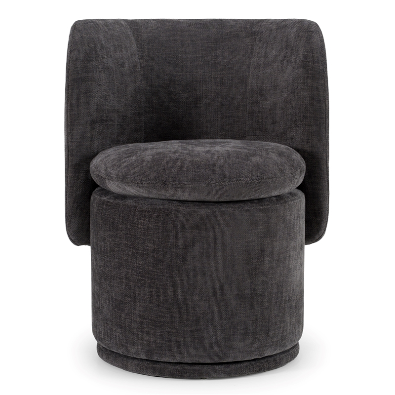 Norris - Modern Dark Gray Fabric Swivel Dining Chair