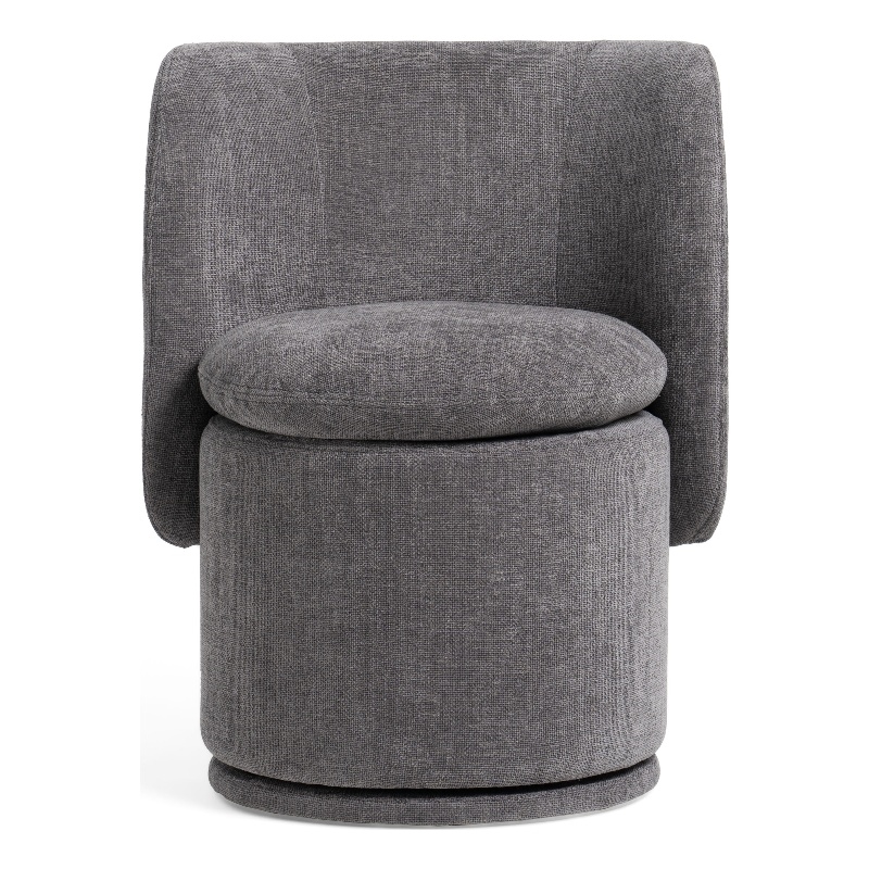 Norris - Modern Dark Gray Fabric Swivel Dining Chair