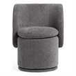 Norris - Modern Dark Gray Fabric Swivel Dining Chair