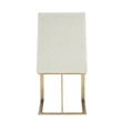 Frankie - Modern Off White Fabric + Antique Brass Dining Chair