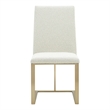 Frankie - Modern Off White Fabric + Antique Brass Dining Chair