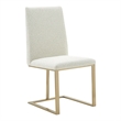 Frankie - Modern Off White Fabric + Antique Brass Dining Chair