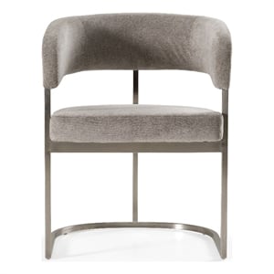 Sebastian - Modern Gray Fabric + Stainless Steel Dining Chair