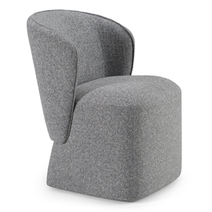 Souza - Modern Gray Fabric Swivel Dining Chair