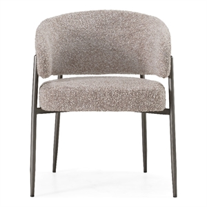 Thomas - Modern Gray Fabric + Pewter Dining Chair