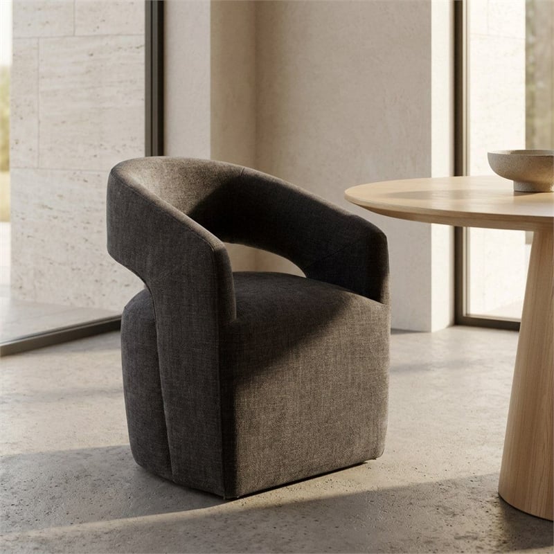 Angie - Modern Dark Gray Fabric Dining Chair