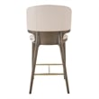 Calvary - Mid-Century Modern Beige Vegan Leather & Grey Ash Counter Chair