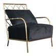 Ignacio - Glam Black Velvet & Gold Accent Chair
