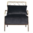 Ignacio - Glam Black Velvet & Gold Accent Chair