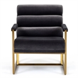 Anton - Modern Grey Velvet & Brass Accent Chair