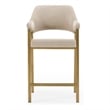 George - Modern Beige Fabric & Antique Brass Counter Chair