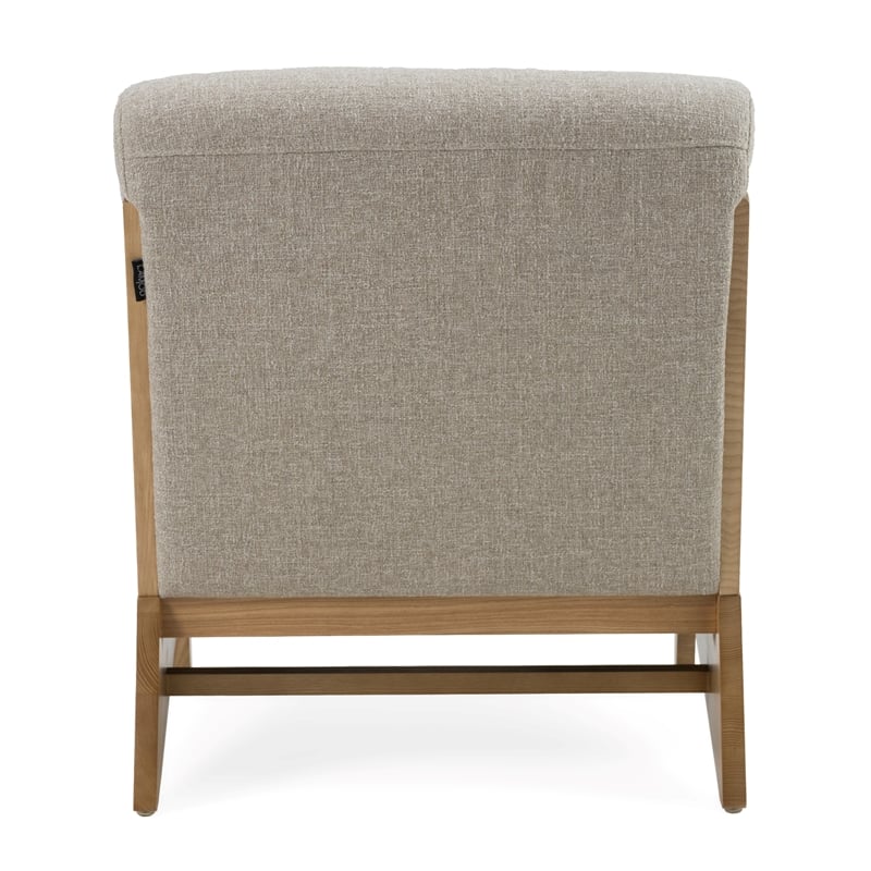 Vance - Modern Sand Fabric & Wood Accent Chair