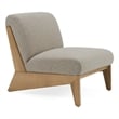 Vance - Modern Sand Fabric & Wood Accent Chair