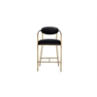 Baird - Modern Grey Velvet & Brass Counter Chair