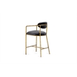 Baird - Modern Grey Velvet & Brass Counter Chair