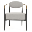 Liberty - Modern Light Grey Fabric & Black & Gold Accent Chair